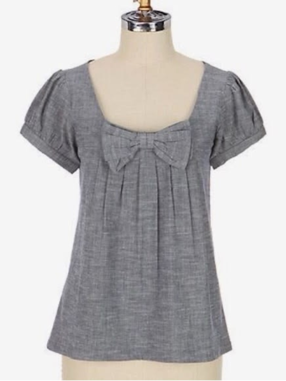 Anthropologie FEI Chambray Bow Top